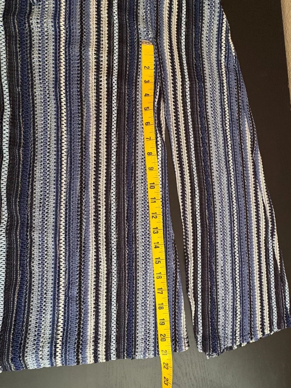 C&C California Blue Open Knit Swim CoverUp Skirt L Sheer Drawstring Beach Resort - Picture 11 of 13